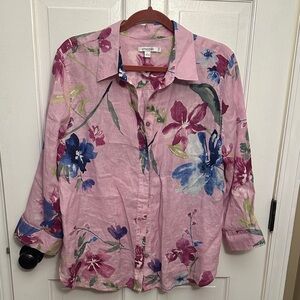 Chico's Multicolor Floral Button Down Shirt